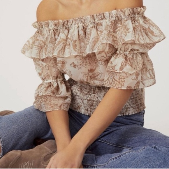 ANTHROPOLOGIE Forever that Girl Off Shoulder Tulle Top Size XL - Picture 2 of 16